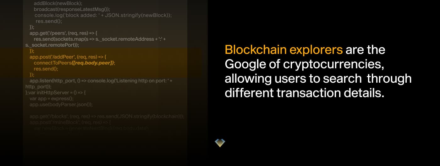 Definition: blockchain explorers let users search transaction details, like a Google for cryptocurrencies