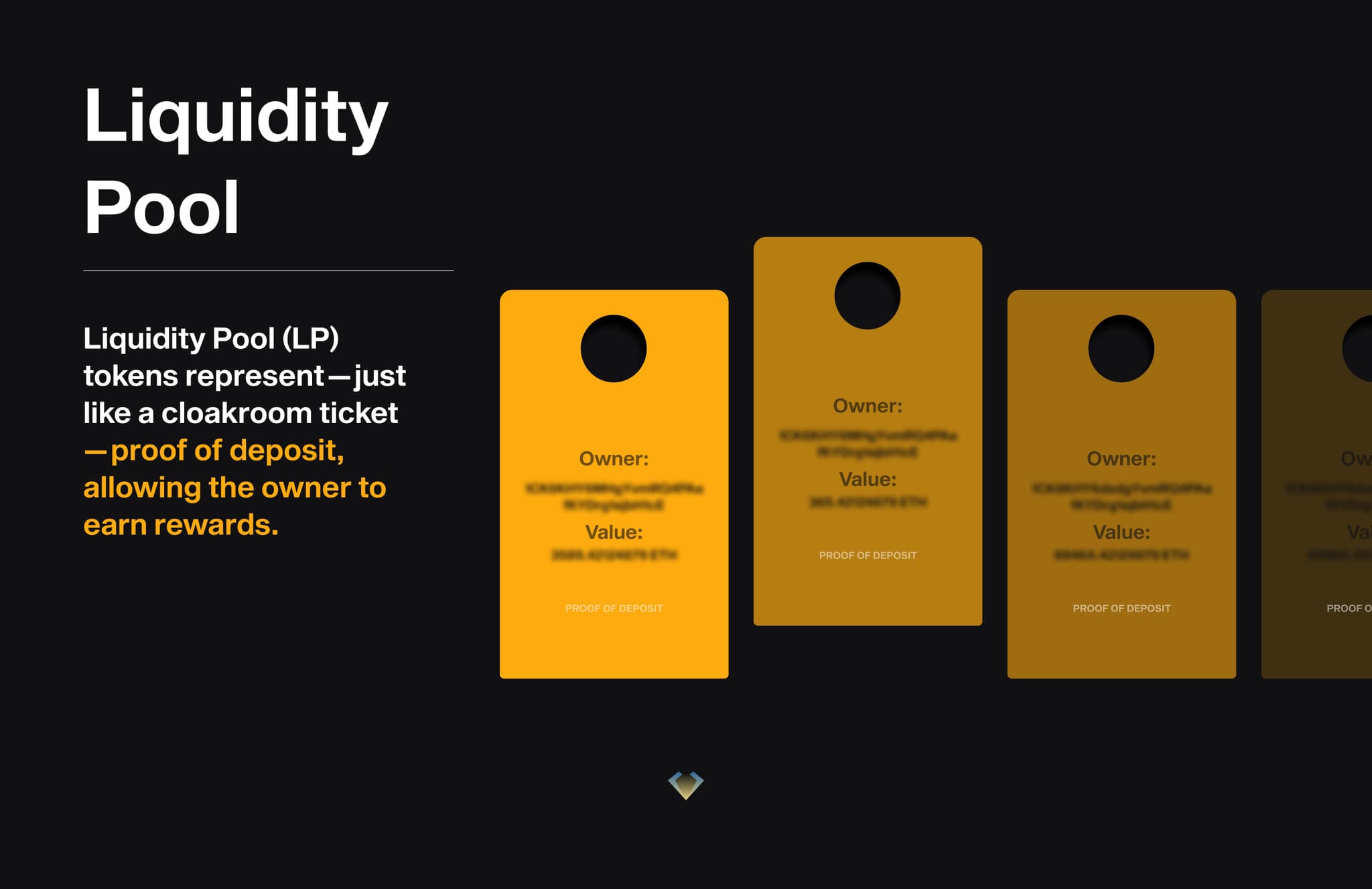 Illustration: liquidity pool tokens work like cloakroom tickets, proving your deposit and earning rewards